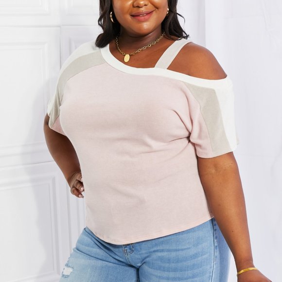 Andree by Unit Full Size Something Simple Cold Shoulder Tee - Picture 8 of 11